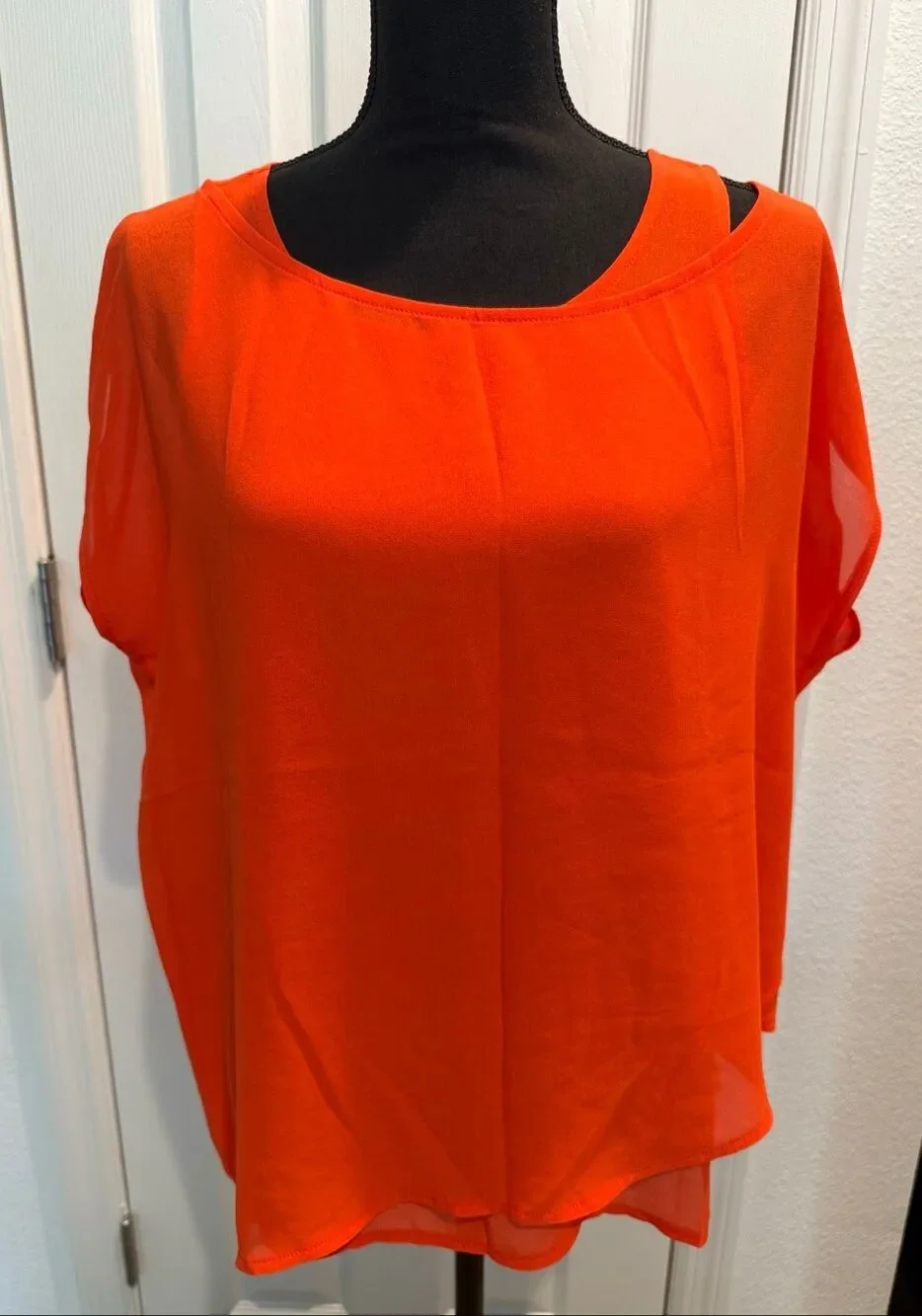 Trend New Fashion Trend Orange Layered Two Piece Top Set Size 36/US 6